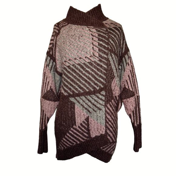 Prana Women’s Celandine Wool Blend Wrap Cardigan Sweater Size XS/S Pink/Brown - Picture 4 of 12